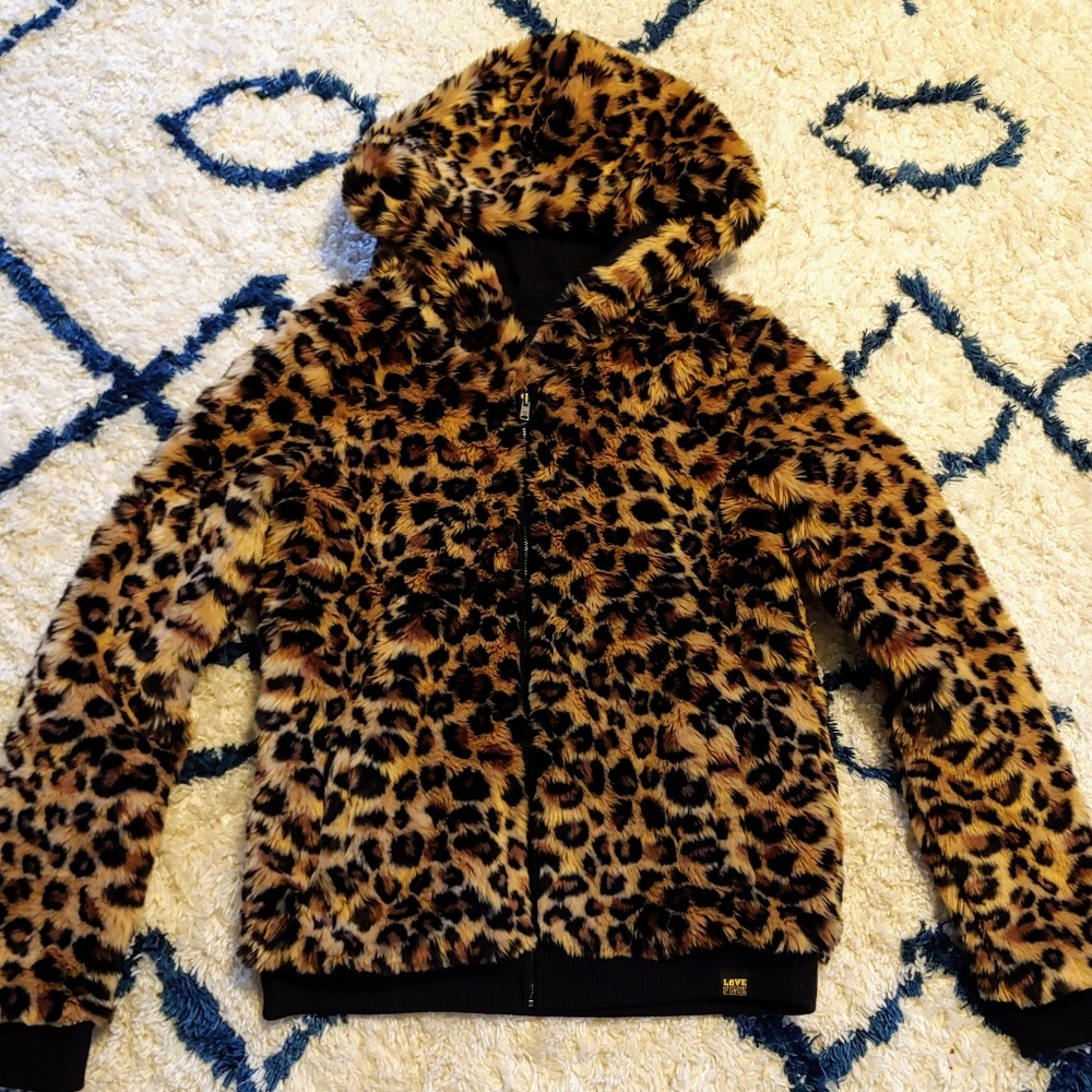 Victoria's Secret PINK Fuzzy Cheetah Jacket Large